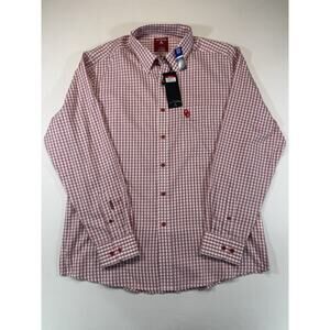 Antigua Oklahoma Sooners Button Down Shirt Large Red White Gingham NWT